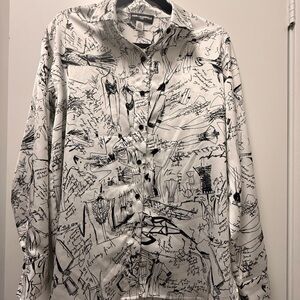 Karl Lagerfeld Black and White Graphic Men's Shirt Jacket